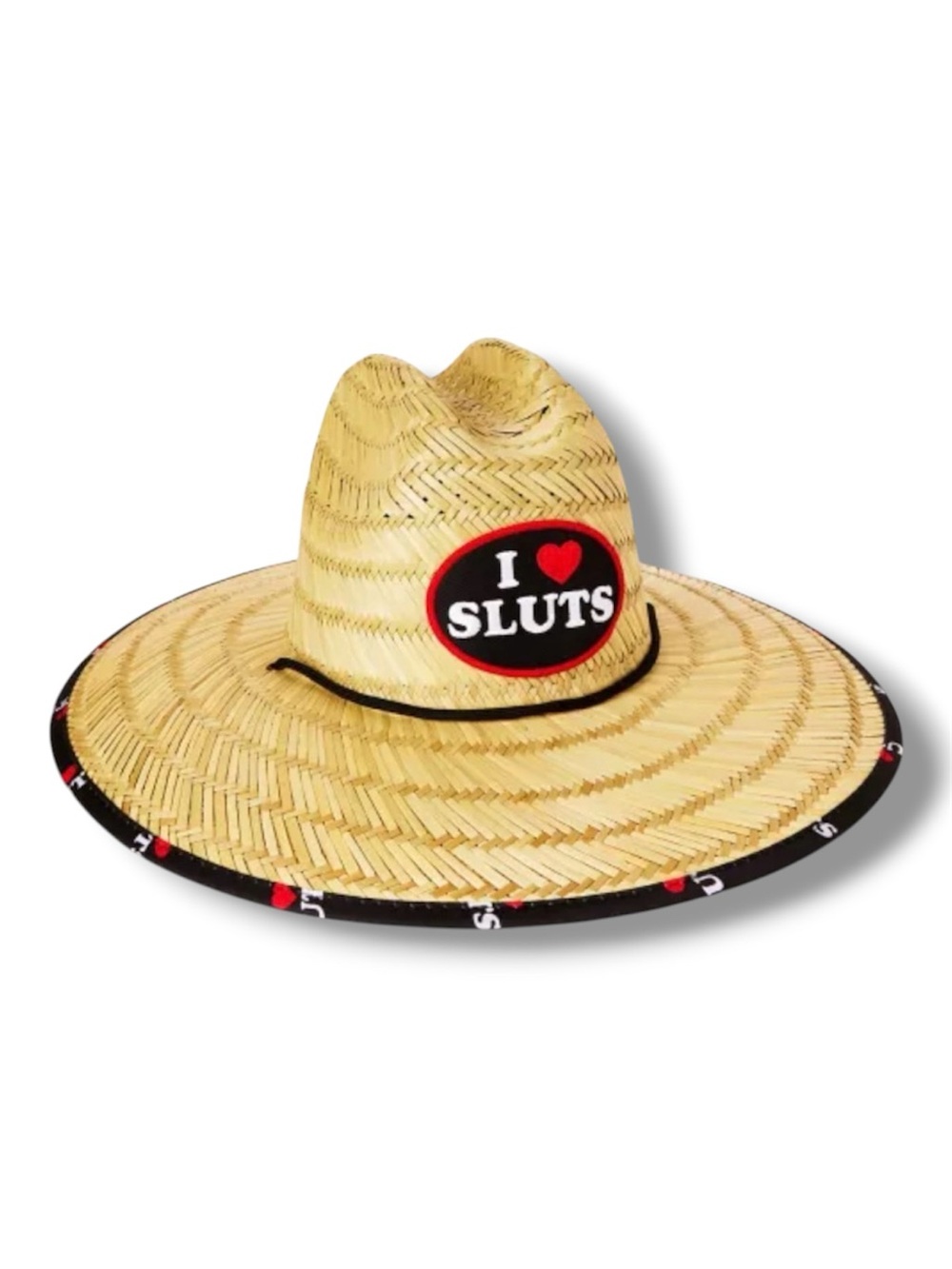 I ❤️ Sl*ts Straw Beach Lifeguard Hat - NWT